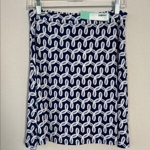 Navy and White Patterned Skirt